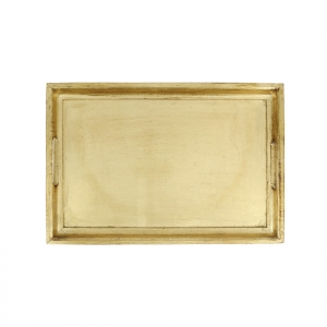 Vietri Florentine Wooden Gold Medium Rectangular Tray