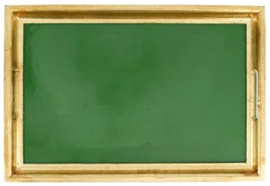 Vietri Florentine Wooden Green & Gold Medium Rectangular Tray - 18.5"