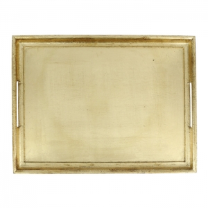 Vietri Florentine Wooden Gold Large Rectangular Tray