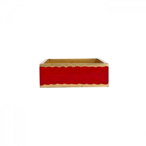 Vietri Florentine Wooden Red & Gold Cocktail Napkin Holder