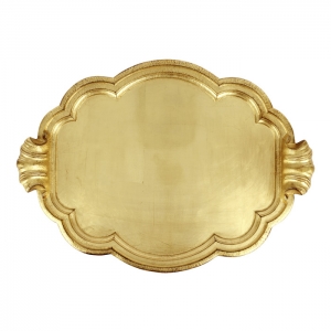 Vietri Florentine Wooden Gold Handled Large Tray