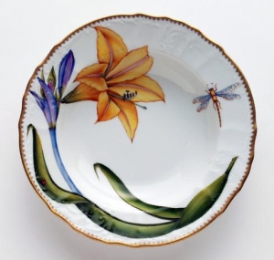 Anna Weatherley Morning Glory Dinner Plate - Yellow