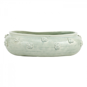 Vietri Giardino di Fiori Celadon Oval Planter - 18.5"