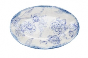 Arte Italica Giulietta Blue Small Oval Dish - 9"