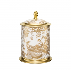 Royal Crown Derby Aves Gold Storage Jar - 50 oz.