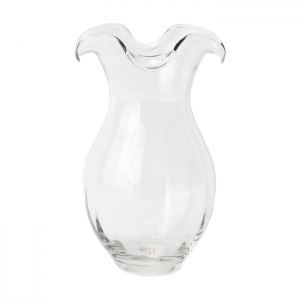 Vietri Hibiscus Glass Clear Vertical Fluted Medium Vase - 9.75"