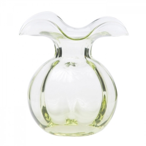 Vietri Hibiscus Glass Green Medium Fluted Vase - 10"