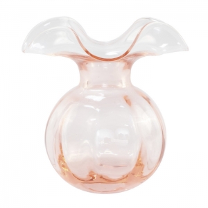 Vietri Hibiscus Glass Pink Medium Fluted Vase - 10"