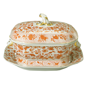 Mottahedeh Sacred Bird & Butterfly Octagonal Tureen and Platter