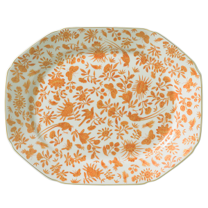Mottahedeh Sacred Bird & Butterfly Octagonal Platter - 15"