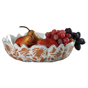 Mottahedeh Sacred Bird & Butterfly Scalloped Bowl - 10"