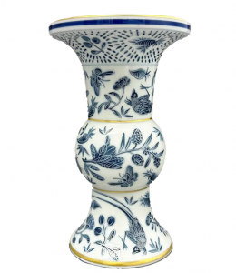 Mottahedeh Sacred Bird + Butterfly Blue Shang Vase - 6"