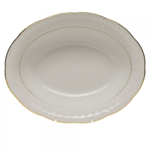 Herend Golden Edge Oval Veg Dish10"L X 8"W