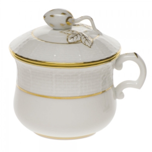 Herend Golden Edge Pot De Creme W/Berry(3 Oz)