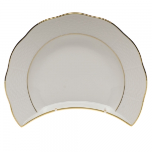 Herend Golden Edge Crescent Salad7.25"L X 5"W