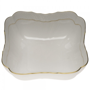 Herend Golden Edge Square Salad Bowl10"Sq