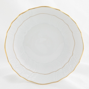 Herend Golden Edge Scalloped Dinner Bowl