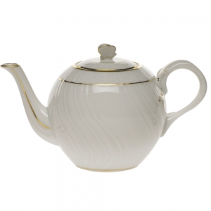 Herend Golden Edge Tea Pot W/Butterfly (12 Oz) 4"