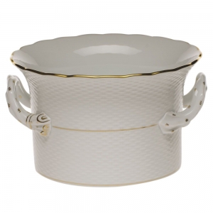 Herend Golden Edge Cachepot w/ Handles