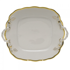 Herend Gwendolyn Square Cake Plate W/Handles9