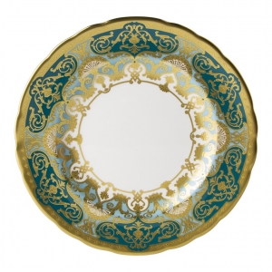 Royal Crown Derby Heritage Forest Green & Turquoise Dessert Plate