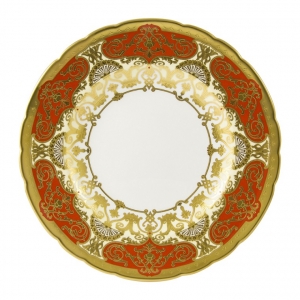Royal Crown Derby Heritage Red & Cream Tea Saucer