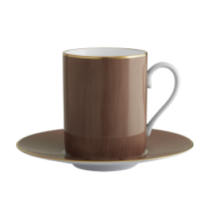 Haviland Parlon Lexington Taupe Tall Cup & Saucer