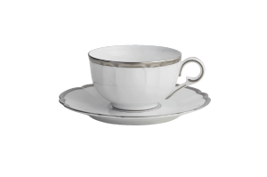 Haviland Parlon  Colette Platinum Tea Cup and Saucer