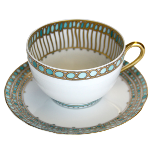 Haviland Parlon  Syracuse Turquoise Tea Cup and Saucer