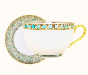 Haviland Parlon  Syracuse Turquoise Breakfast Cup and Saucer