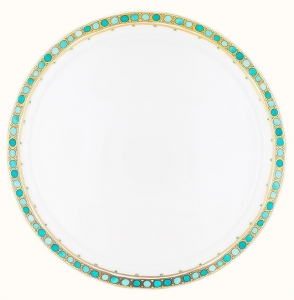 Haviland Parlon  Syracuse Turquoise Round Cake Plate