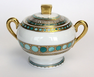 Haviland Parlon  Syracuse Turquoise Sugar Bowl
