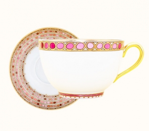 Haviland Parlon  Syracuse Rose Breakfast Cup and Saucer