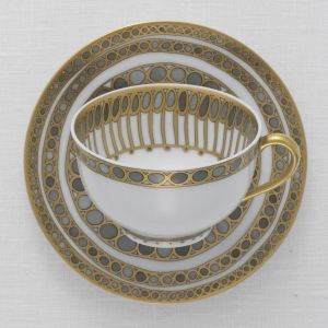 Haviland Parlon  Syracuse Taupe Tea Cup and Saucer
