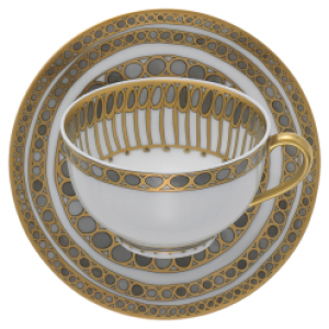 Haviland Parlon  Syracuse Taupe Breakfast Cup and Saucer
