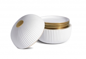 L'Objet Ionic Box + 4 Plates - White