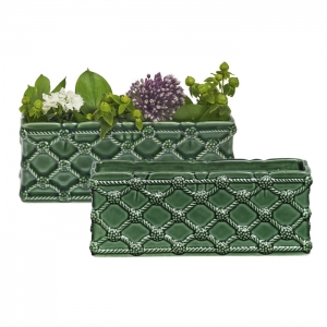 Juliska Berry & Thread Basil Petite Parterre Garden Planter 2 Piece Set
