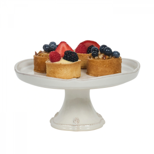Juliska Berry & Thread Whitewash Petite Cake Stand - Whitewash / 8.5"