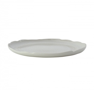 Jars Plume Perle/White Pie Dish/Platter - 12.4"