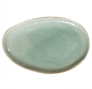 Jars Wabi Vert/Green Oval Platter - 14.7"