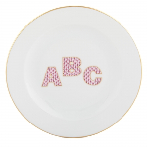 Herend ABC Plate Pink
