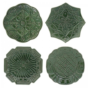 Juliska Jardins Du Monde Dessert/Salad Plate Assorted Set/4 - Basil