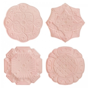 Juliska Jardins Du Monde Dessert/Salad Plate Assorted Set/4 - Blush