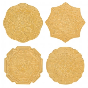 Juliska Jardins Du Monde Dessert/Salad Plate Assorted Set /4 - Daffodil