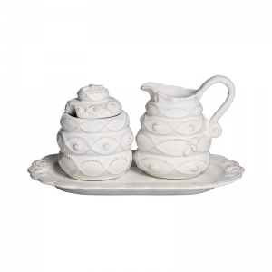 Juliska Jardin Du Monde Whitewash Creamer+Sugar Set