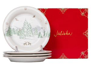 Juliska Berry and Thread North Pole Cocktail Plates Assorted Set 4