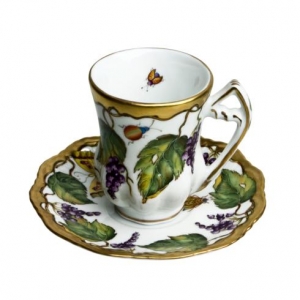 Anna Weatherley Wildberry Lavender Espresso Cup & Saucer