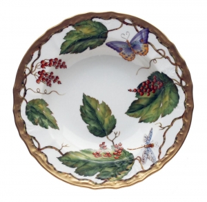 Anna Weatherley Wildberry Red Rim Soup Plate