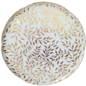 Royal Limoges Olivier Gold Round Cake Platter