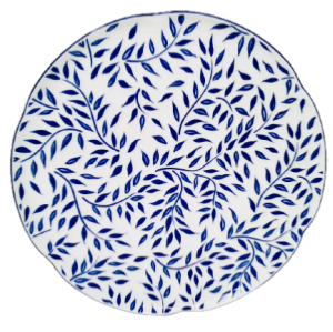 Royal Limoges Olivier Blue Round Cake Platter - 12"